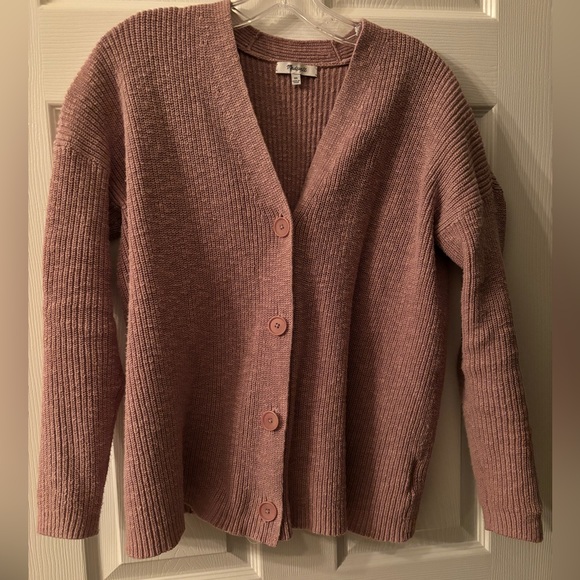 Madewell V-Neck Button-Front Long Cardigan Sweater XS - Picture 3 of 4